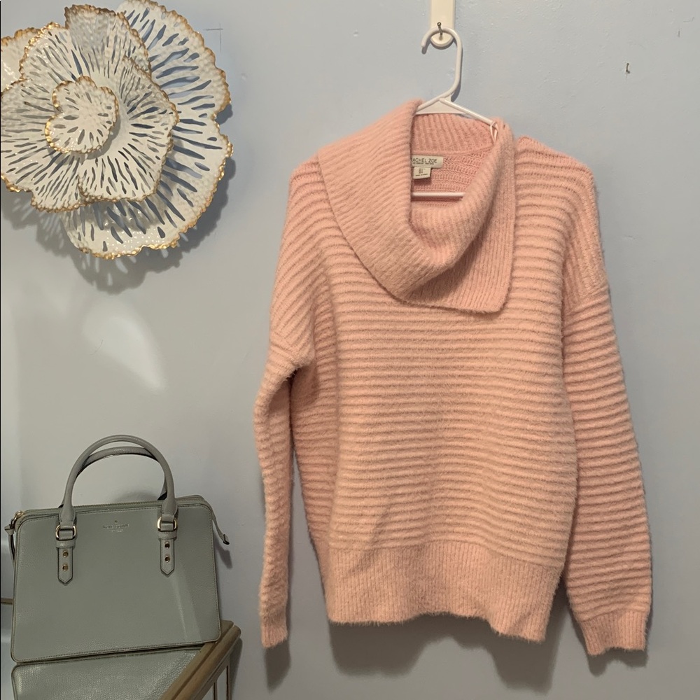 Rachel Zoe Soft Pink Cowl Neck Sweater